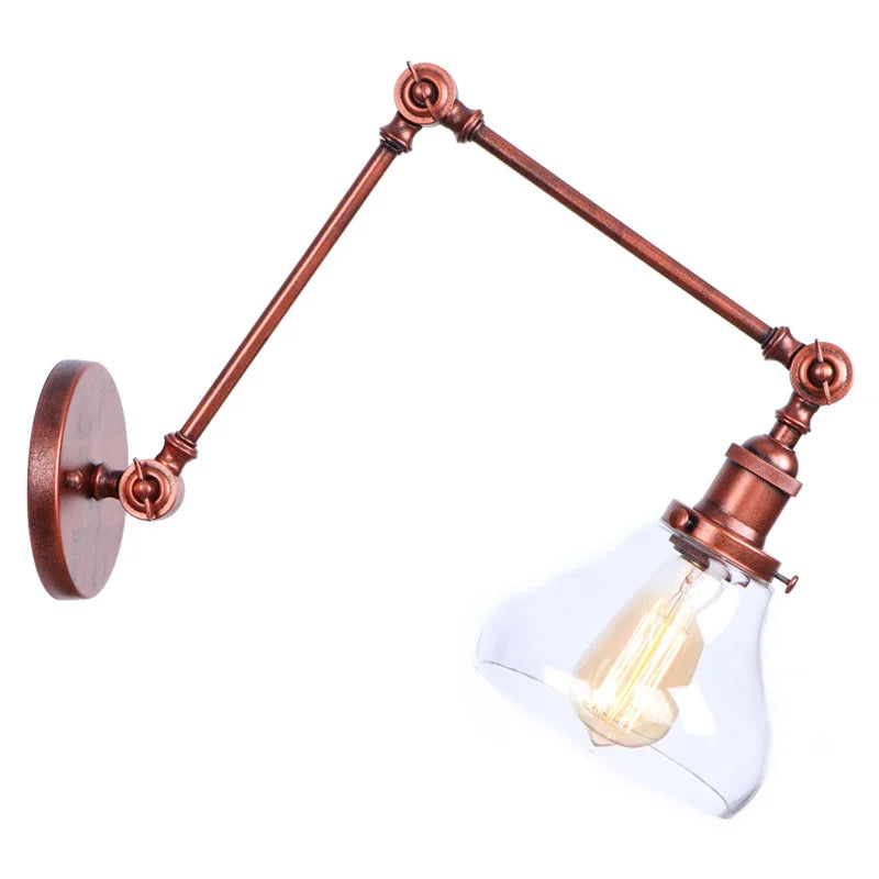 Helnys Retro Loft LED Wall Light Fixture Industrial Glass Indoor Lamp