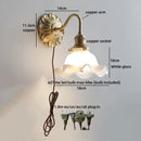 Nordic LED Wall Lamps Antique Brass Resin Flower Design Helnys Wall Light