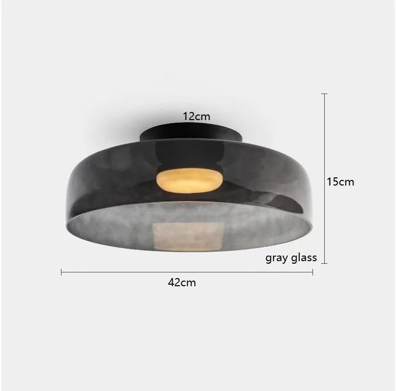 Helnys Amber Glass LED Pendant Lights - Nordic Modern Hanging Lamp