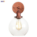 Helnys Globe LED Wall Sconce Rustic Industrial Mirror Light