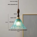 Helnys White Glass LED Pendant Light Fixture Nordic Modern Walnut Wood Hang Lamp