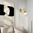 Helnys Modern Copper Wall Sconce with Glass Ball, LED Lights Fixtures