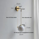 Helnys Moon ABS LED Wall Light Fixture Adjustable Nordic Modern Bedside Lamp