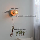 Helnys LED Wall Lamp Indoor Pull Chain Switch Stair Lighting Ash Wood Mirror Light.