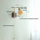 Helnys Nordic Modern Walnut Wood LED Wall Lamp with Rotatable Ceramic Copper Switch