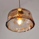 Helnys Amber Glass LED Pendant Light with Adjustable Copper Wire - Loft Style