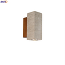 Helnys Yellow Travertine LED Wall Light Fixtures Vintage Industrial Bedside Sconce