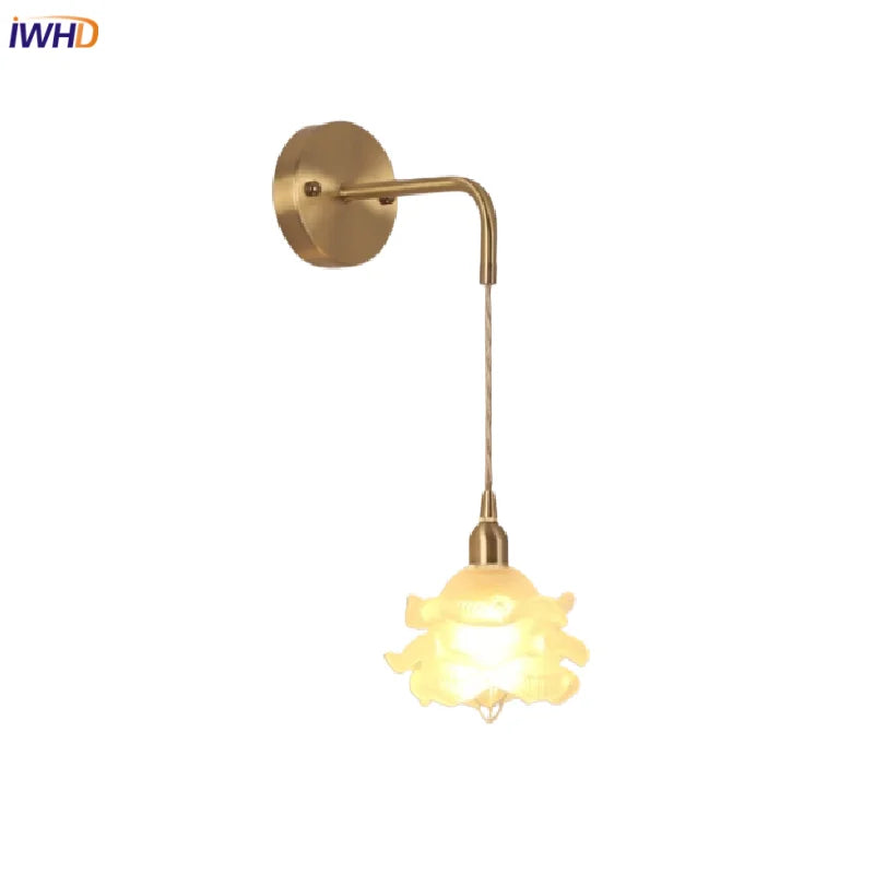 Helnys LED Glass Wall Lamp Adjustable Vanity Light for Home Decor