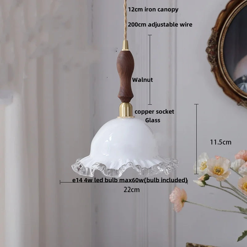 Nordic Flower Glass Pendant Lights by Helnys - Adjustable 2m Wire Length