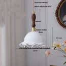 Helnys Amber Glass LED Pendant Lamp Nordic Modern Walnut Wood Copper Hanging Light