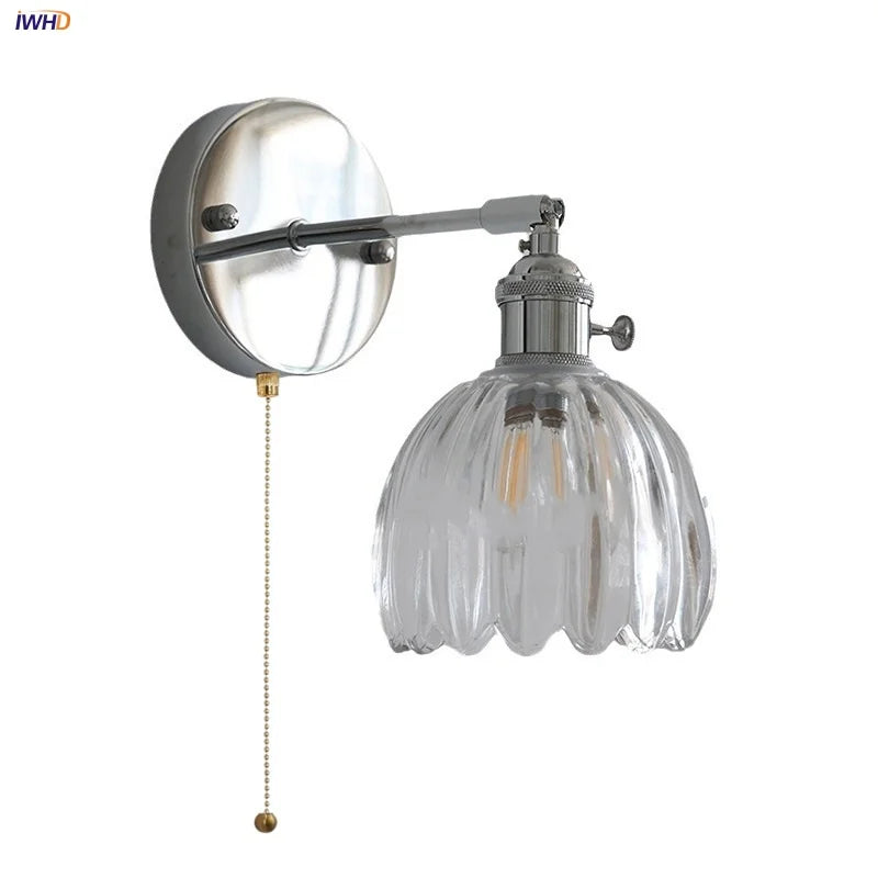 Helnys Clear Glass LED Wall Lamp for Dining Room, Aisle, Bar - Up Down Rotate