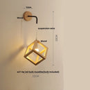 Helnys Wood Nordic LED Wall Lamp - Modern Cube Stair Light Fixture