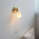 Helnys LED Wall Light Fixture Up Down Rotate Glass Wood Lamp