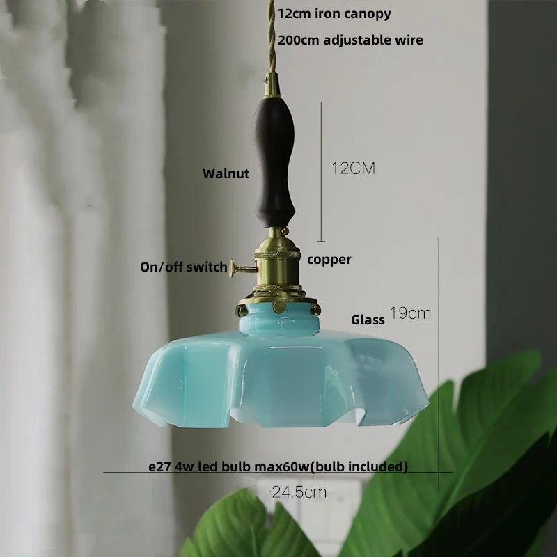 Helnys Yellow Glass LED Pendant Light Fixture | Nordic Modern Home Decor Bar Hotel