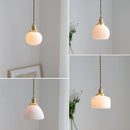 Helnys Copper Ceramic Ball LED Pendant Light - Nordic Modern Hanging Fixture