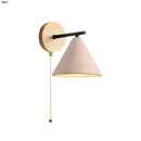 Helnys Iron Yellow Travertine LED Wall Sconce - Japanese Style Bedroom Lamp