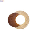 Helnys Round LED Wall Lamp Yellow Travertine Wood Modern Nordic Light