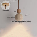 Helnys Adjustable LED Pendant Chandelier Vintage Loft Wood Stone Hang Lamp