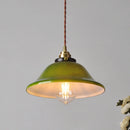 Helnys Green Glass LED Pendant Lights for Reading and Dining Room