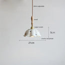 Helnys Butterfly Ceramic LED Pendant Lamp with Wooden Handle Copper Socket