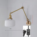Helnys Ceramic Copper LED Wall Lamp, Adjustable Swing Arm Wall Light