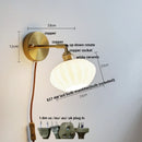 Helnys White Glass LED Wall Lights Nordic Modern Rotate Plug In Sconce Lamp
