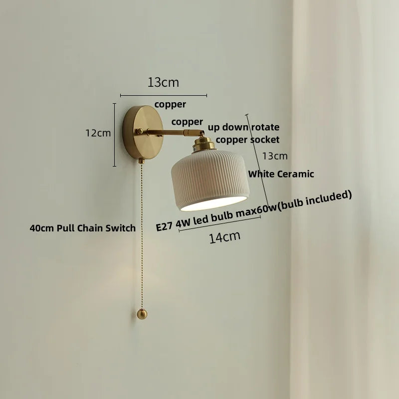 Helnys Ceramic LED Wall Lamp Sconce Up Down Rotate Modern Bathroom Mirror Light