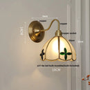 Helnys Glass Brass LED Wall Sconce Light Fixture for Dining Living Room