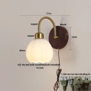 Helnys Glass Pull Chain LED Wall Lights for Hallway Bedroom Stair Fixture