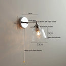 Helnys Clear Glass Silver LED Wall Sconce Iron Arm Adjustable E26 E27 Socket