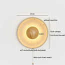 Helnys Yellow Travertine LED Wall Lamp Sconce Rotate Mirror Light