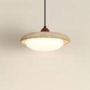 Helnys Yellow Travertine Circular LED Pendant Lamp for Bedroom and Living Room