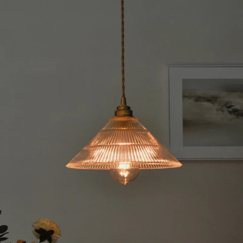 Helnys Nordic LED Glass Pendant Light Fixture Adjustable Wire Walnut Lamp