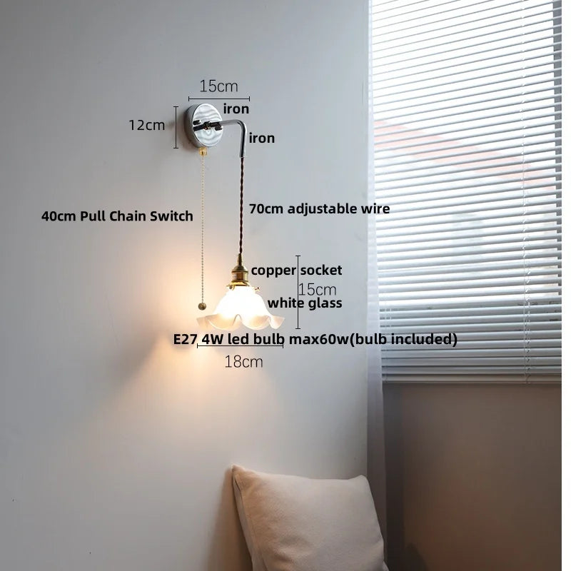 Helnys Walnut Ash LED Wall Lamp Sconce - Adjustable Japanese Style Stair Light Fixtures
