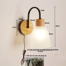 Helnys Nordic Glass LED Wall Light with Pull Chain Switch - Stylish Sconce for Home Decor