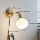 Helnys White Flower Ceramic Wall Lamp Sconce Plug In Switch Bedroom Stair Bathroom