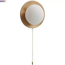 Helnys Round Wood Glass Ball LED Wall Sconces Bedroom Living Room Bathroom Lighting Fixtures