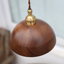 Helnys Modern Nordic Walnut Wood LED Pendant Light for Interior Home Decor