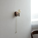 Helnys Ceramic LED Wall Light Mirror Bathroom Decoration Wooden Bedside Lamp