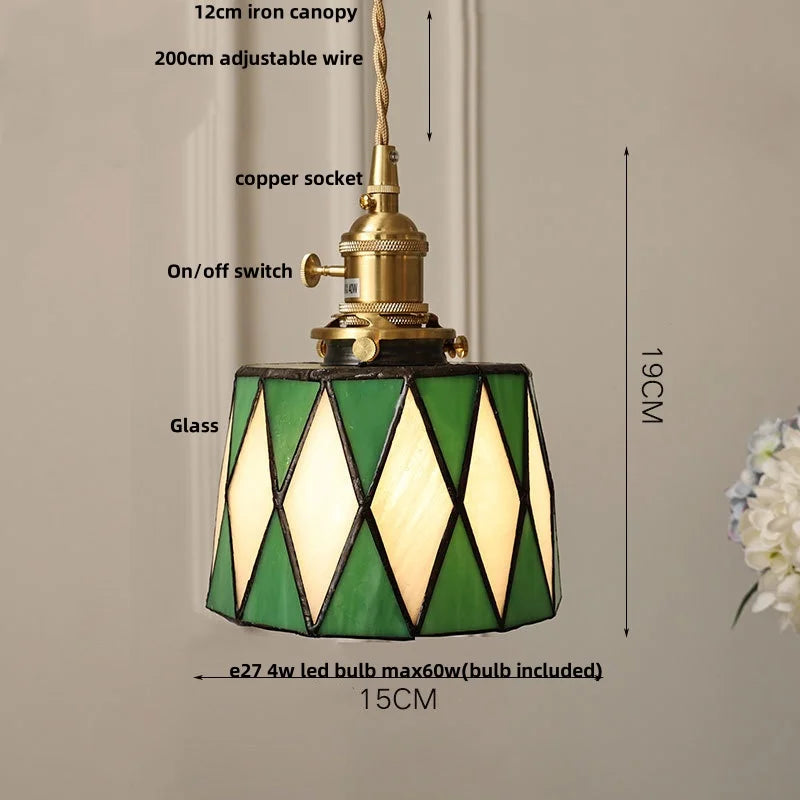 Helnys Gray Glass LED Pendant Light with Iron Canopy, Knob Switch