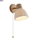 Helnys Ceramic LED Wall Sconce Light: Nordic Minimalist White Bedroom Lamp