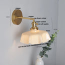 Helnys Nordic Modern Yellow Glass Wall Light Fixture - Up Down Rotate LED Hallway Lamp