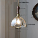 Helnys Butterfly Glass Copper LED Pendant Lamp for Home Indoor Decor