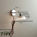 Helnys Crystal LED Wall Light with Pull Chain Switch - Modern Nordic Bedside Lamp