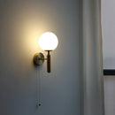 Helnys Copper Base LED Wall Lamp with Pull Chain Switch