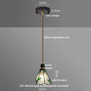 Helnys Vintage Tiffany Glass Pendant Light Fixture Wood Copper Hand Stitching LED ]).