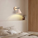 Helnys Iron Yellow Travertine LED Wall Sconce - Japanese Style Bedroom Lamp