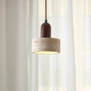 Helnys LED Pendant Lamp Yellow Travertine Stone Modern Hanging Lights
