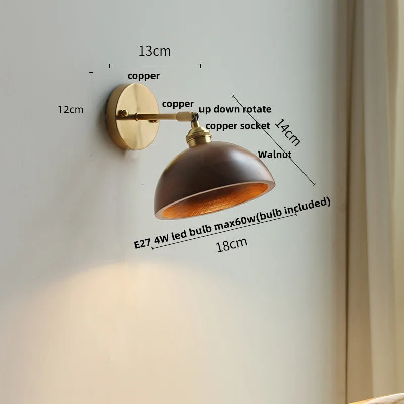 Helnys Copper Socket LED Wall Lights Pull Chain Switch Nordic Modern.arraycopy