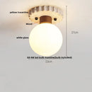 Helnys Modern LED Wood Yellow Travertine Ceiling Light Fixture